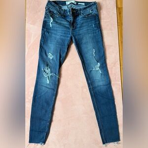Hollister Dark Blue Ripped Skinny Jeans